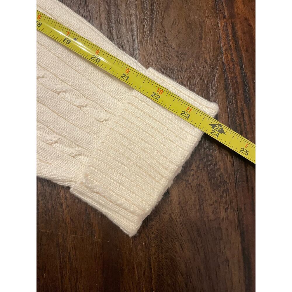IZOD Womens Sweater XL Cream White Cable Knit Cotton Pullover Crew Neck - Picture 9 of 10